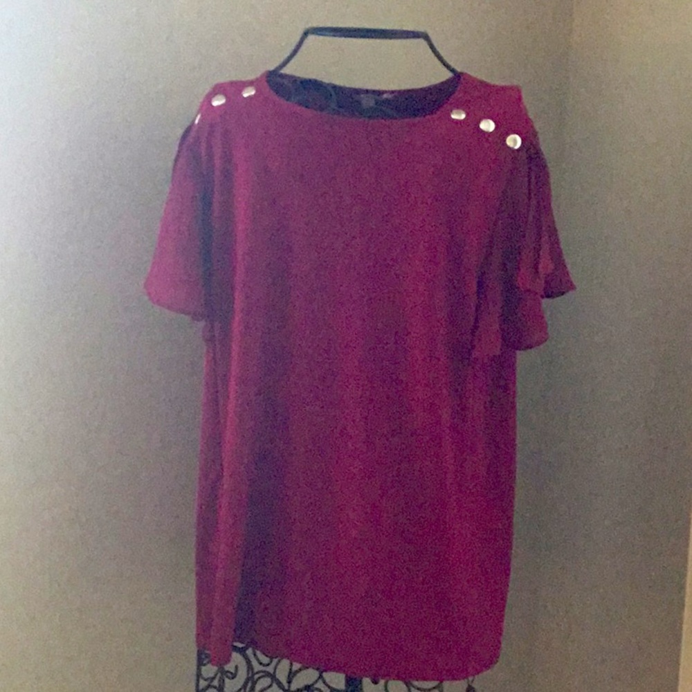 Burgundy crape blouse